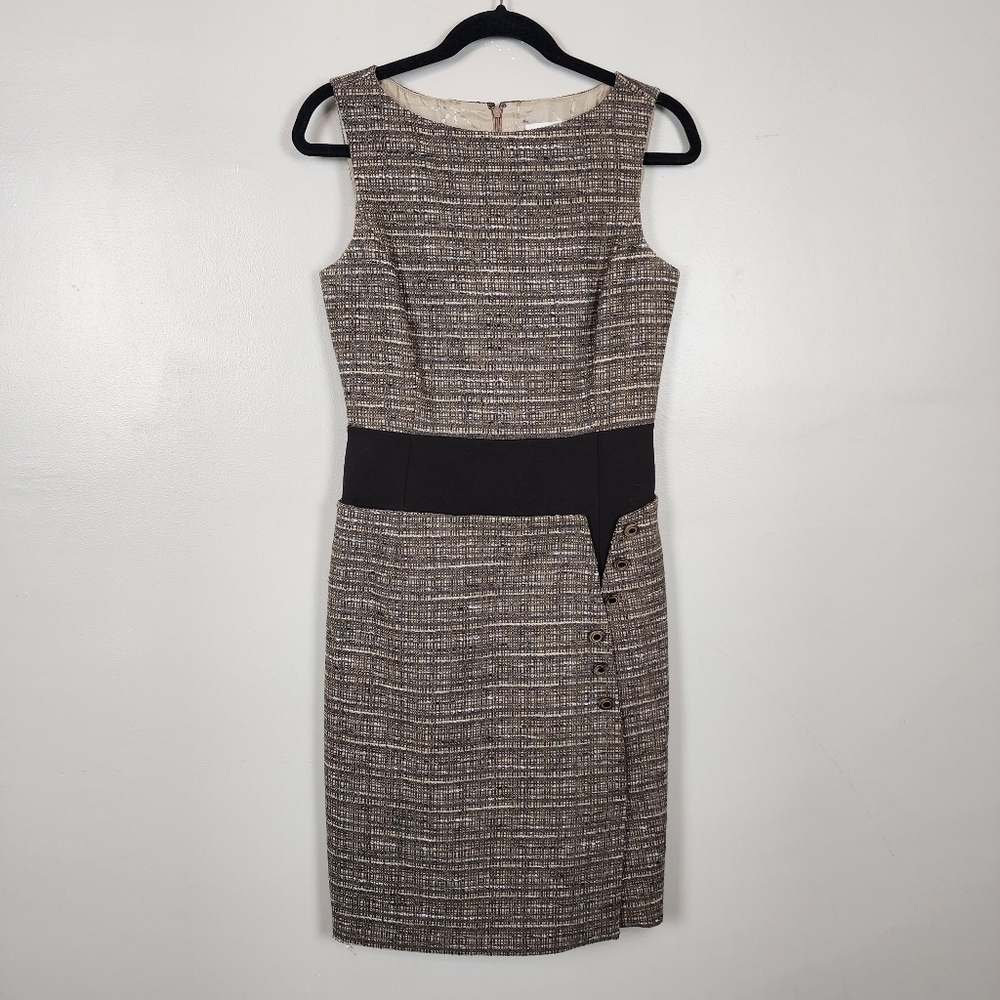 Carolina Herrera Brown and Black Tweed Dress